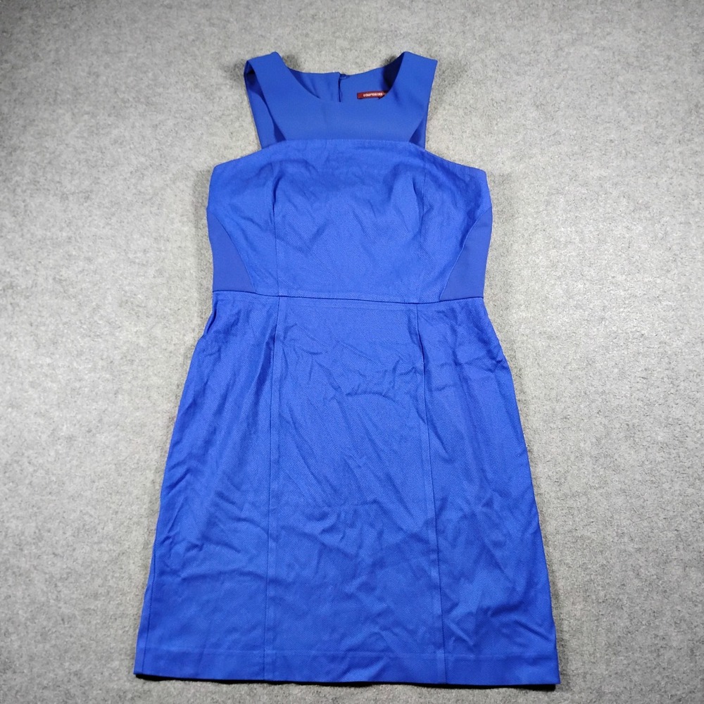 Comptoir des Cotonniers Blue Halter Neckline Sheath Dress Women's Size 42 French